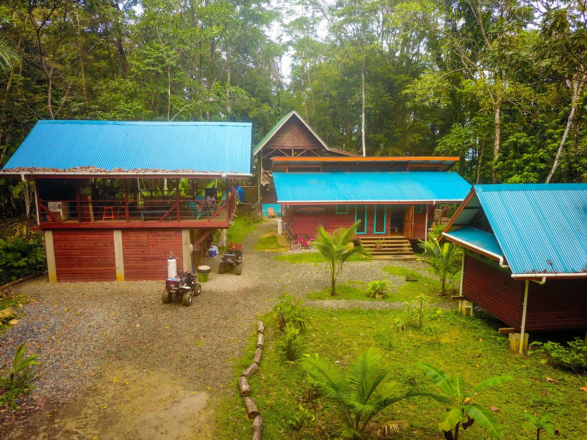 Garden Apartment area within the tropical SurfBreak at Paunch property on Isla Colón
